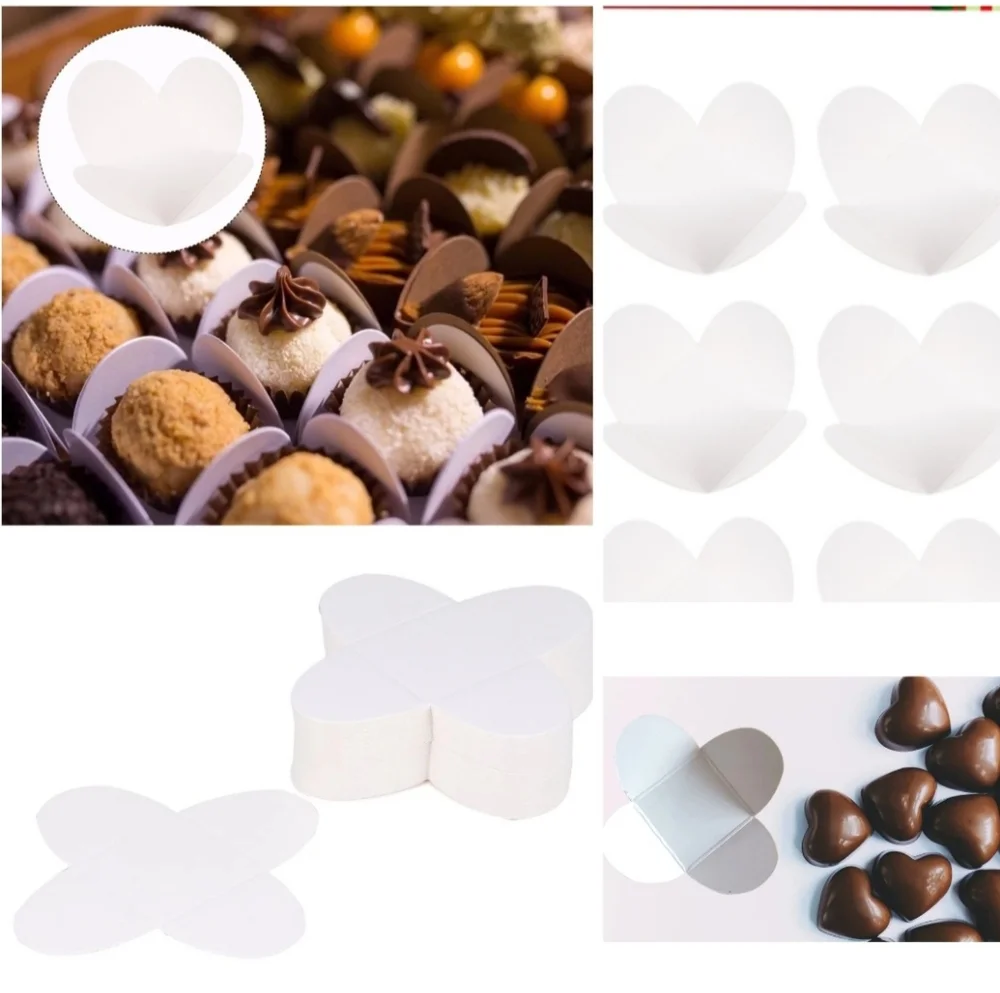 🍎New 100Pcs Kraft Paper Cardboard Holder Chocolate Tray Candy Compartment Trays